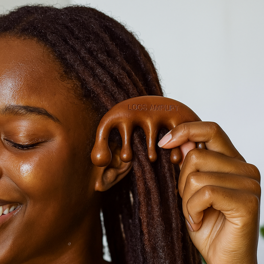 Locs Amplify Sandalwood Wide-Tooth Comb | Anti-Static Scalp-Massage Pick | For Locs, Dreadlocks, Braids; Natural Hair | 1 Comb