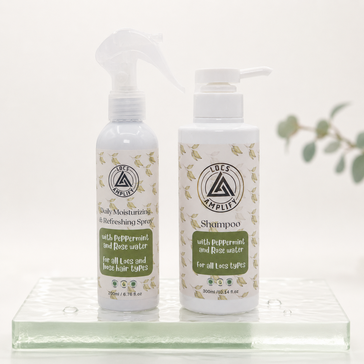 BUNDLE DEAL - Locs Amplify Clarifying Shampoo + Daily Refreshing Spray | For Locs, Dreadlocks, Braids; Natural Hair | Clarify • Hydrate • Lightweight | Bundle | 300 ml + 200 ml