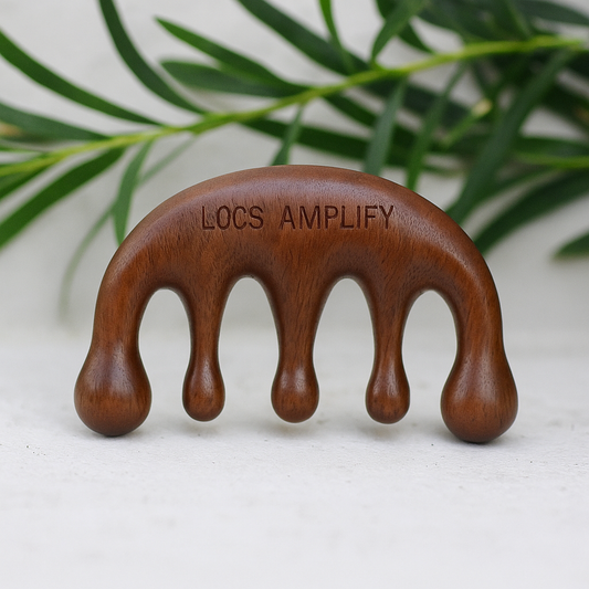 Locs Amplify Sandalwood Wide-Tooth Comb | Anti-Static Scalp-Massage Pick | For Locs, Dreadlocks, Braids; Natural Hair | 1 Comb