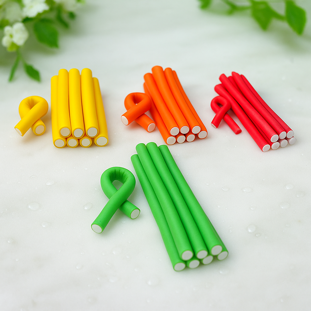 Locs Amplify Premium Flexi Curling Rods | Heat-Free Foam Rollers for Defined Curls; Waves | For Locs; Natural Hair | Gentle • Flexible • Long-Lasting | 28-Piece Set