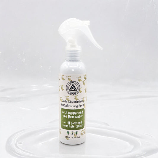 Locs Amplify Daily Moisturizing Refreshing Spray | For Locs, Dreadlocks, Braids &amp; Natural Hair | Peppermint • Rose Water • Lightweight Hydration | 200 ml